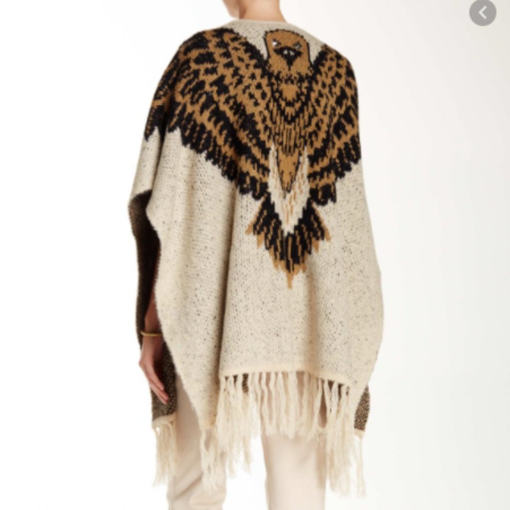 Vertigo Print Fringe Cardigan Open Front Eagle Eye - Picture 2 of 15